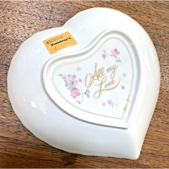 Mikasa Japan Bone China Heart Shaped Trinket Dish "All My Love" Porcelain NEW - Picture 4 of 8